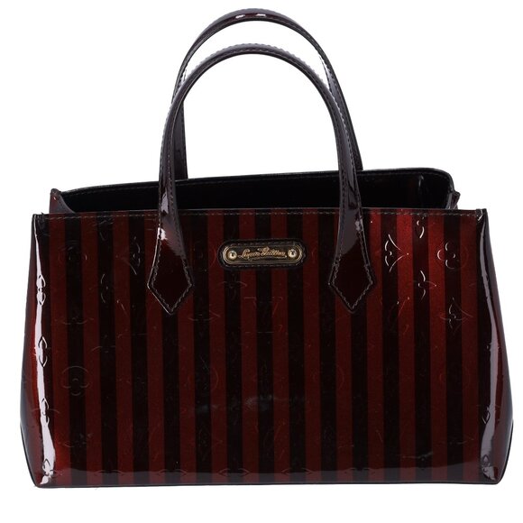 Louis Vuitton Vernis Rayures Wilshire PM Amarante Stripe Patent Leather - Picture 1 of 10